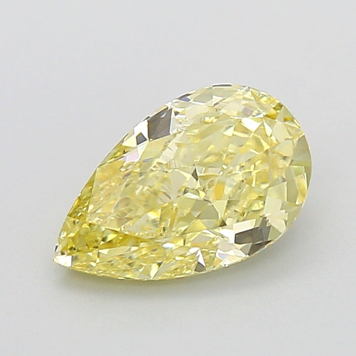 1.57 carat fancy intense yellow pear lab grown diamond VS1 clarity