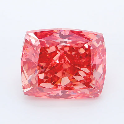 10.07 carat fancy vivid brownish pink cushion lab grown diamond VS1 clarity