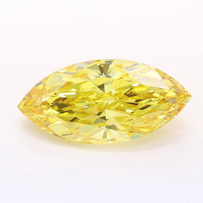 3.50 carat fancy intense yellow marquise lab grown diamond SI1 clarity