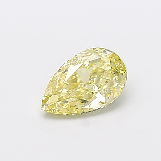 1.02 carat fancy intense yellow pear lab grown diamond VS1 clarity