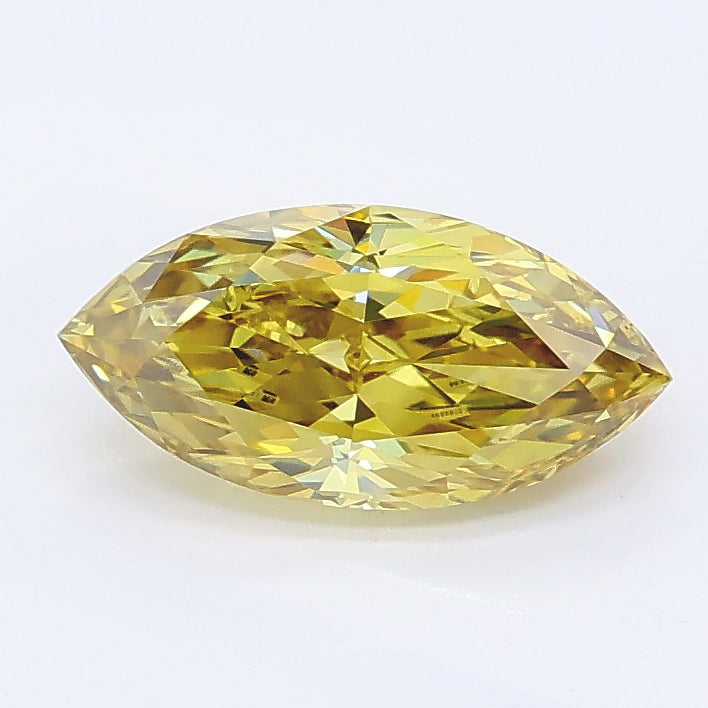 1.15 carat fancy intense yellow marquise lab grown diamond SI1 clarity