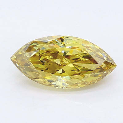 1.15 carat fancy intense yellow marquise lab grown diamond SI1 clarity
