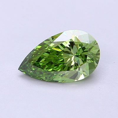 0.95 carat fancy vivid green pear lab grown diamond VS2 clarity