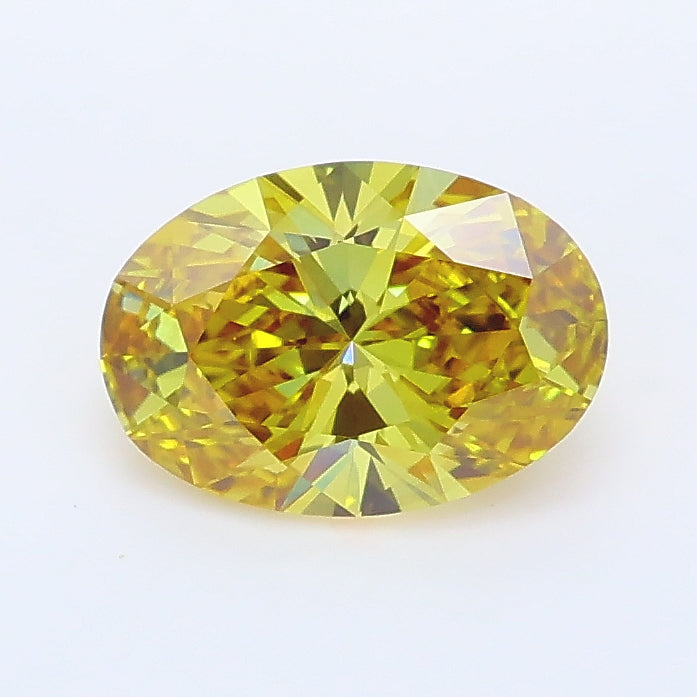 0.99 carat fancy intense brown yellow oval lab grown diamond VS1 clarity