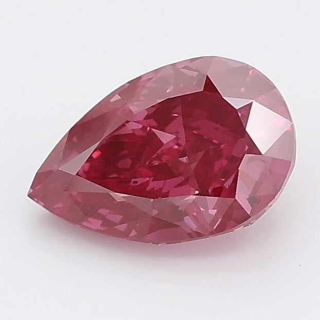1.36 carat fancy deep pink pear lab grown diamond VS2 clarity
