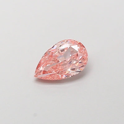 0.81 carat fancy intense pink pear lab grown diamond VS1 clarity