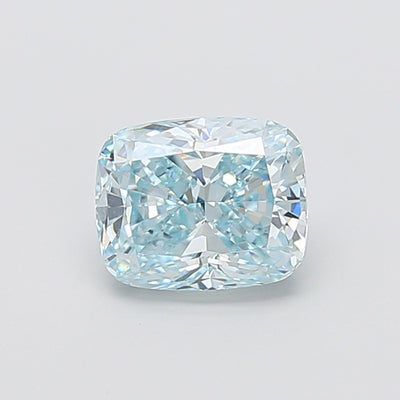 2.03 carat fancy vivid greenish blue cushion lab grown diamond VS1 clarity