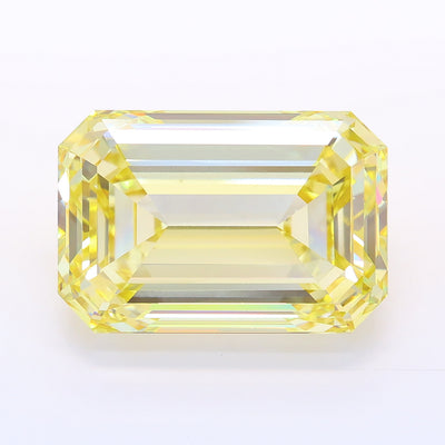 13.50 carat fancy light yellow emerald lab grown diamond VS1 clarity