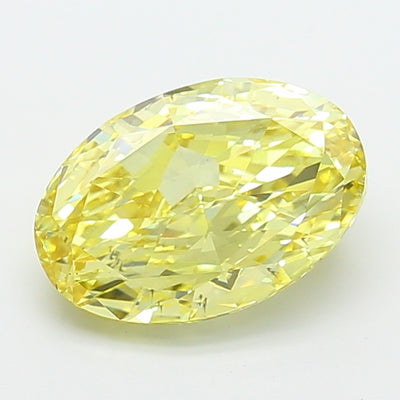 5.00 carat fancy intense yellow oval lab grown diamond VS1 clarity