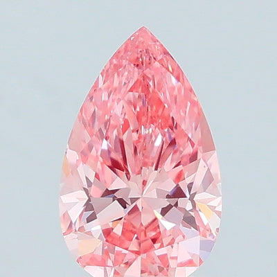 0.59 carat fancy vivid pink pear lab grown diamond VS1 clarity