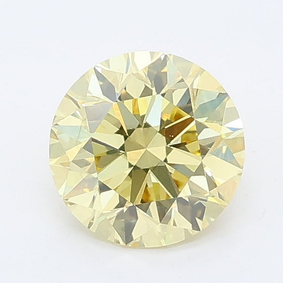 1.00 carat fancy yellow round lab grown diamond VS2 clarity