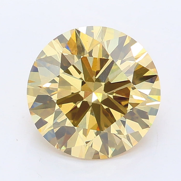 2.08 carat fancy yellow round lab grown diamond VS1 clarity