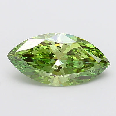3.01 carat fancy vivid green marquise lab grown diamond VS1 clarity