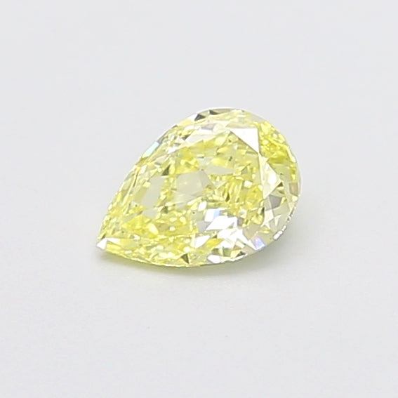 0.52 carat fancy yellow pear lab grown diamond VS1 clarity