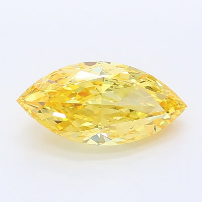 1.01 carat fancy intense yellow marquise lab grown diamond VS2 clarity