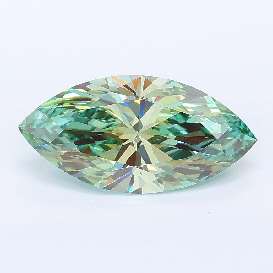 1.59 carat fancy vivid green marquise lab grown diamond VS1 clarity