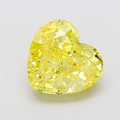 4.01 carat fancy vivid yellow heart lab grown diamond VS1 clarity