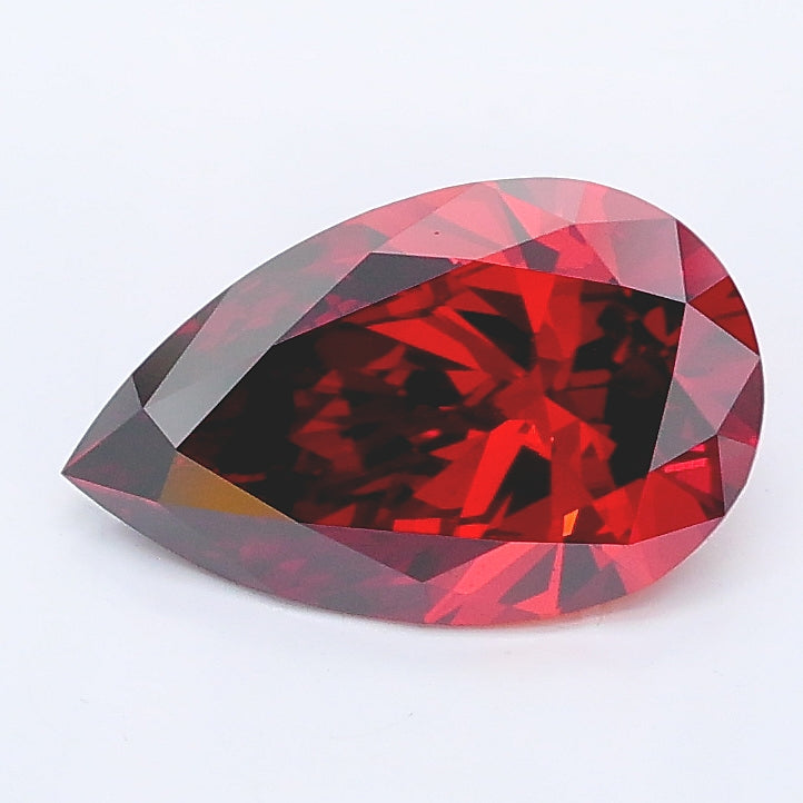1.50 carat fancy deep orange pear lab grown diamond VS2 clarity