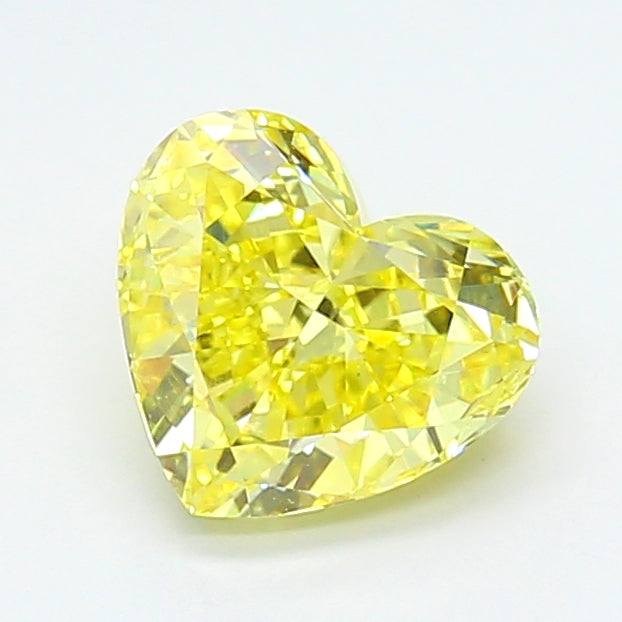 3.01 carat fancy intense yellow heart lab grown diamond VS1 clarity