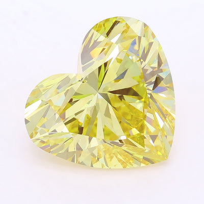 8.08 carat fancy yellow heart lab grown diamond VVS2 clarity