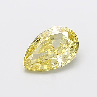 1.03 carat fancy yellow pear lab grown diamond VVS2 clarity