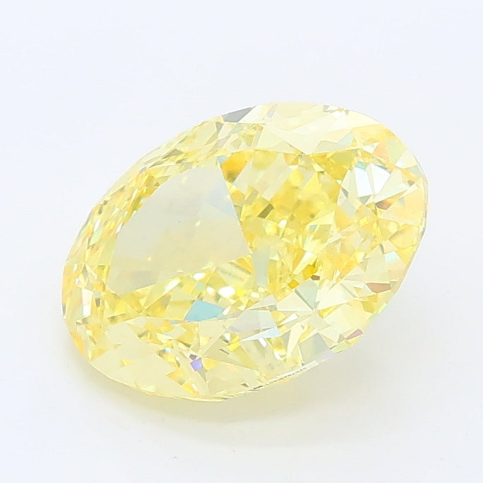 2.12 carat fancy intense yellow oval lab grown diamond VS1 clarity