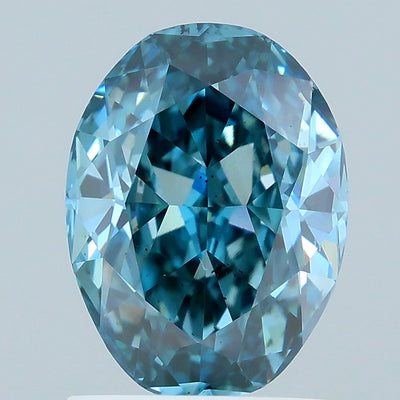 1.59 carat fancy vivid blue oval lab grown diamond VS2 clarity