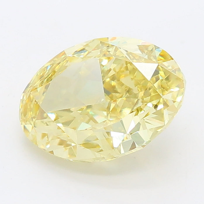2.63 carat fancy intense yellow oval lab grown diamond VVS2 clarity