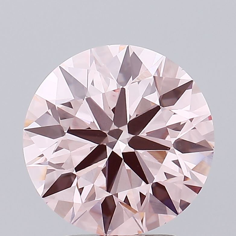 3.67 carat fancy intense pink round lab grown diamond VS1 clarity