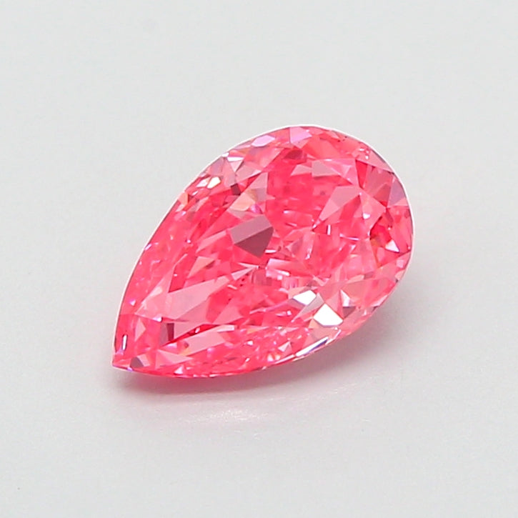 1.04 carat fancy vivid pink pear lab grown diamond VVS2 clarity