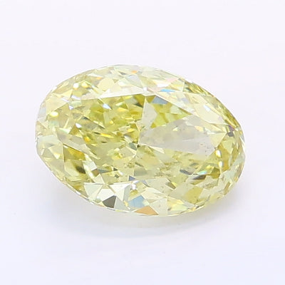 1.02 carat fancy light yellow oval lab grown diamond SI1 clarity