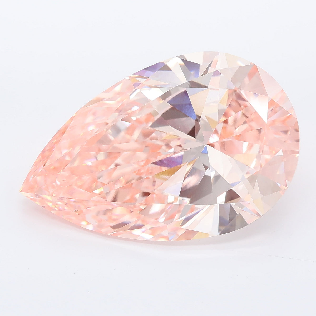 13.02 carat fancy vivid pink pear lab grown diamond VVS2 clarity