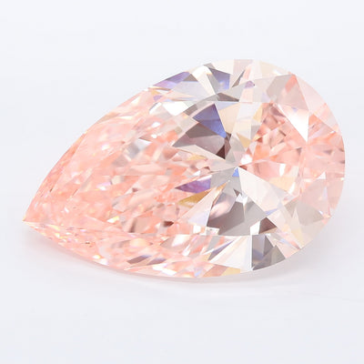 13.02 carat fancy vivid pink pear lab grown diamond VVS2 clarity