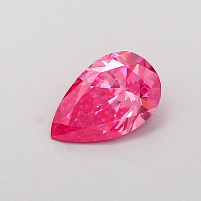 0.43 carat fancy vivid pink pear lab grown diamond VS1 clarity