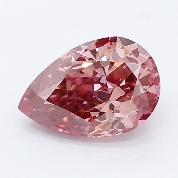 1.00 carat fancy vivid brownish pink pear lab grown diamond VVS2 clarity