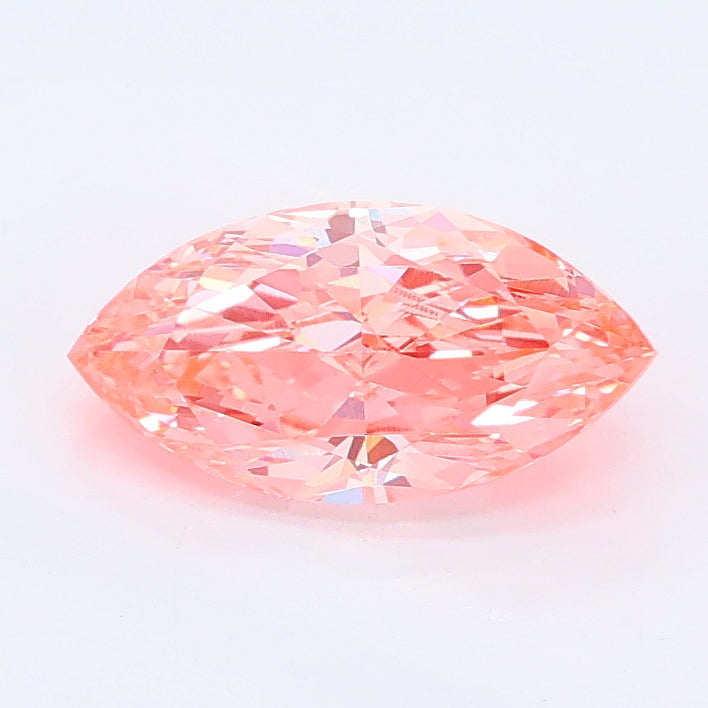 1.10 carat fancy vivid pink marquise lab grown diamond VS1 clarity