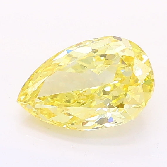 1.03 carat fancy intense yellow pear lab grown diamond VS1 clarity