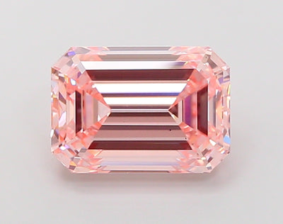 4.02 carat fancy intense pink emerald lab grown diamond VS2 clarity