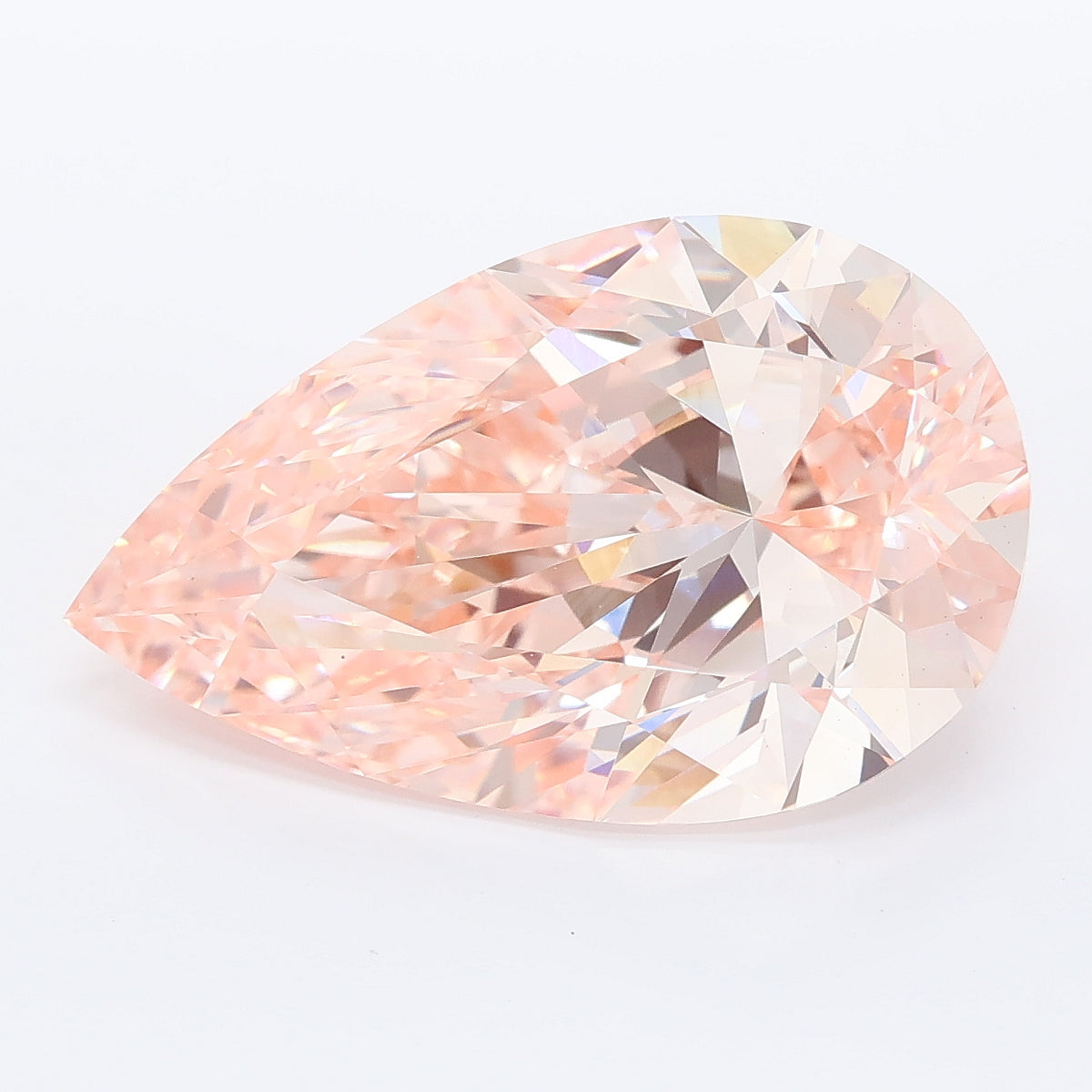 8.03 carat fancy vivid pink pear lab grown diamond VS1 clarity