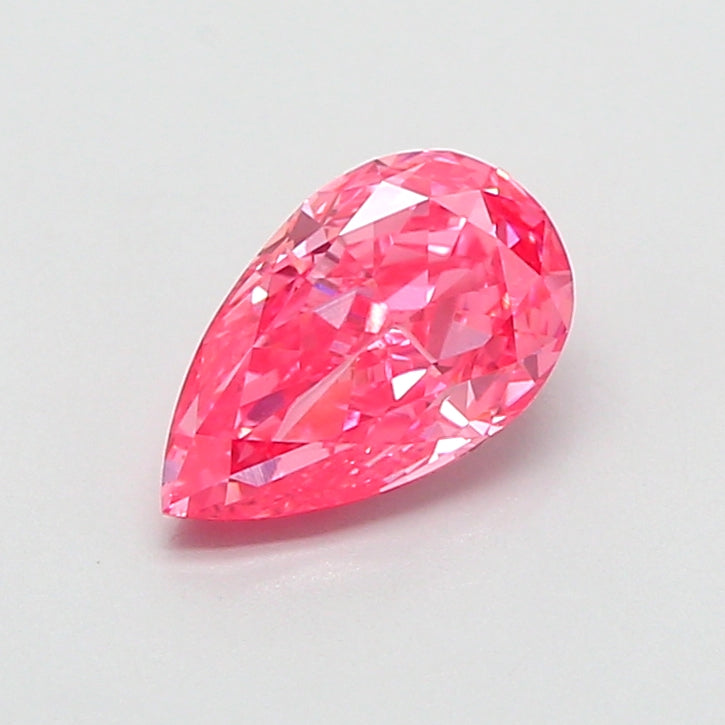 1.04 carat fancy vivid pink pear lab grown diamond VVS2 clarity