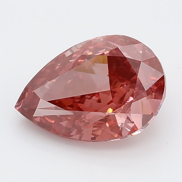 2.05 carat fancy vivid pink pear lab grown diamond VVS2 clarity