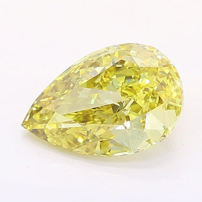 0.97 carat fancy intense yellow pear lab grown diamond VVS2 clarity