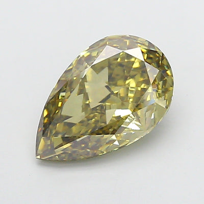 6.40 carat fancy grayish yellow pear lab grown diamond VS1 clarity