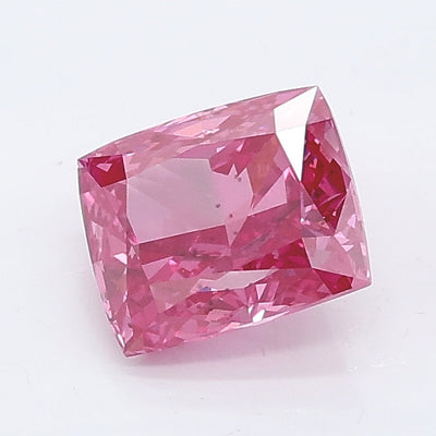 1.06 carat fancy vivid pink cushion lab grown diamond SI1 clarity
