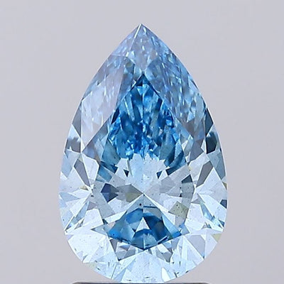 1.80 carat fancy vivid blue pear lab grown diamond SI1 clarity