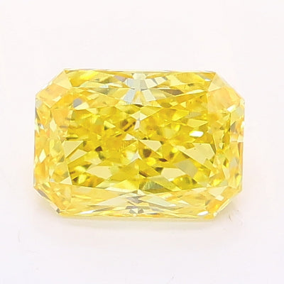 1.05 carat fancy vivid yellow radiant lab grown diamond VS1 clarity