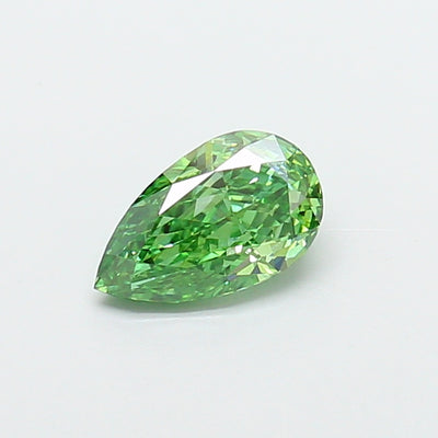 1.04 carat fancy vivid green pear lab grown diamond VVS2 clarity