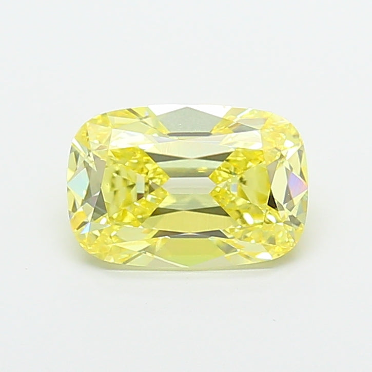 3.02 carat fancy intense yellow old mine cushion lab grown diamond VS1 clarity