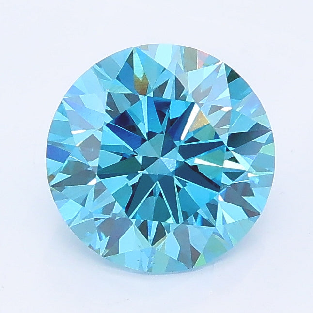 1.73 carat fancy vivid blue round lab grown diamond VS1 clarity