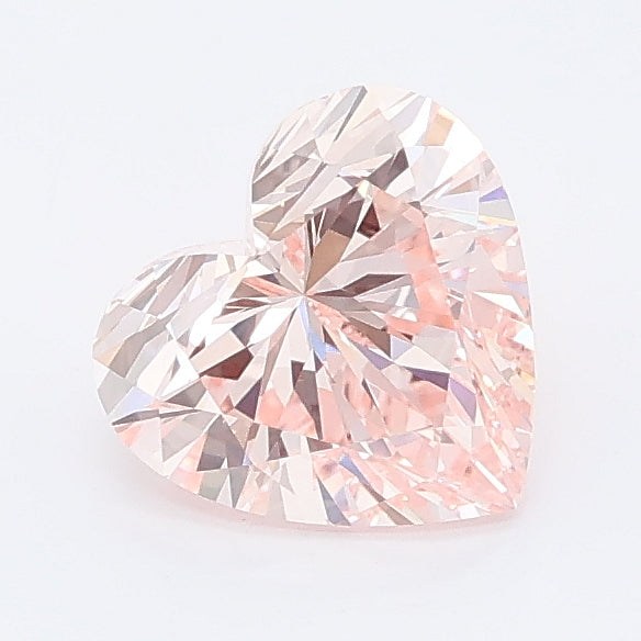 1.01 carat fancy intense pink heart lab grown diamond VVS2 clarity